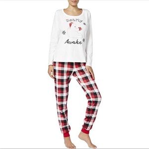 Family PJ’s •  Bearly Awake •Buffalo Plaid Pajama Set •Women’s •size Large